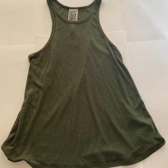 Free People Intimately Sleeveless Basic Ribbed Tank Top Green - Picture 2 of 4